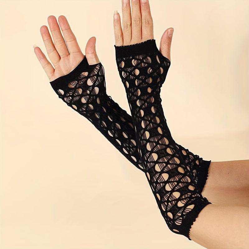 Hollow Out Ripped Gloves for Women