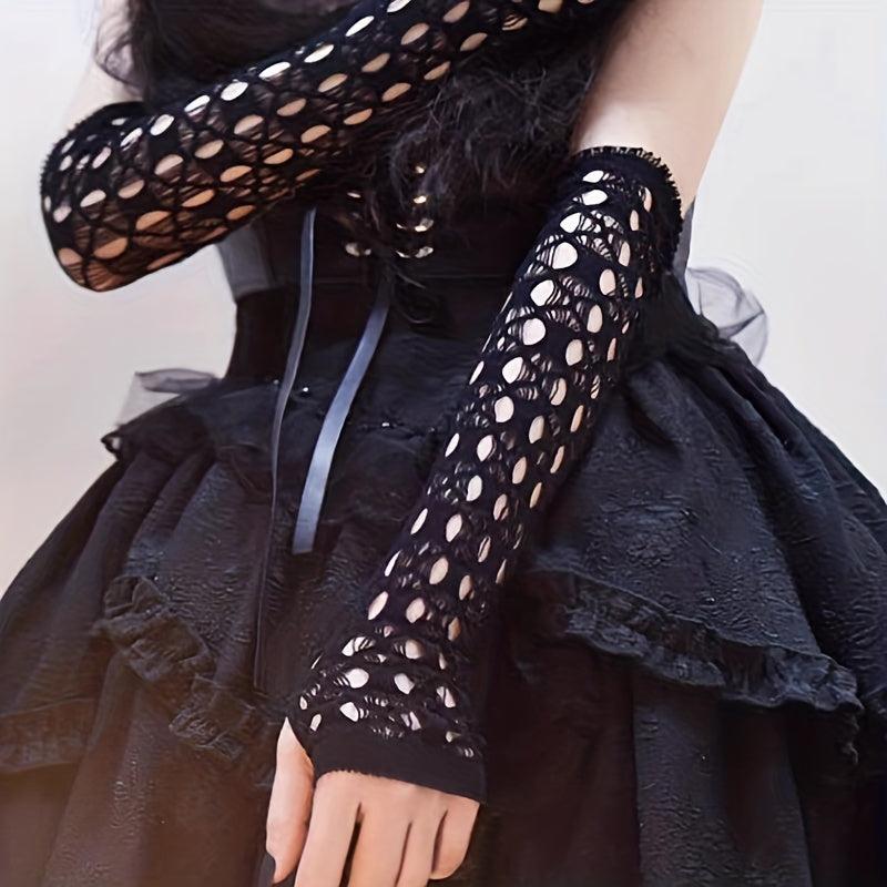 Hollow Out Ripped Gloves for Women