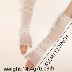 Ruffles Lace Sleeve Sunscreen UV Protection Loose Fit Sleeves