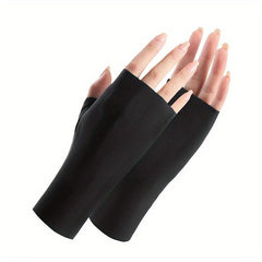 Women's Fingerless Ice Gloves Sun Protection Driving Cycling Short Mittens