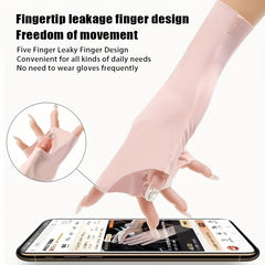 Women's Fingerless Ice Gloves Sun Protection Driving Cycling Short Mittens