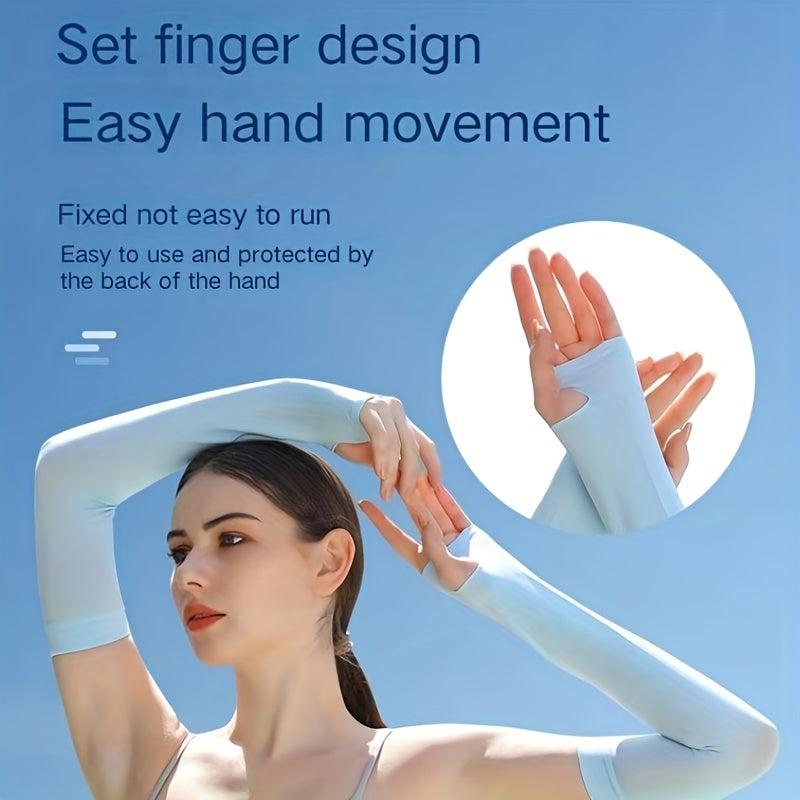 Elastic Ice Sleeves Sunscreen UV Protection Long Gloves