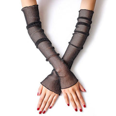 Women's Lace Long Gloves UV Protection Cooling or Warmer Arm Sleeves