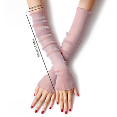Women's Lace Long Gloves UV Protection Cooling or Warmer Arm Sleeves