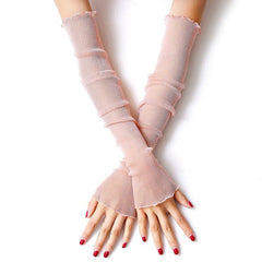 Women's Lace Long Gloves UV Protection Cooling or Warmer Arm Sleeves