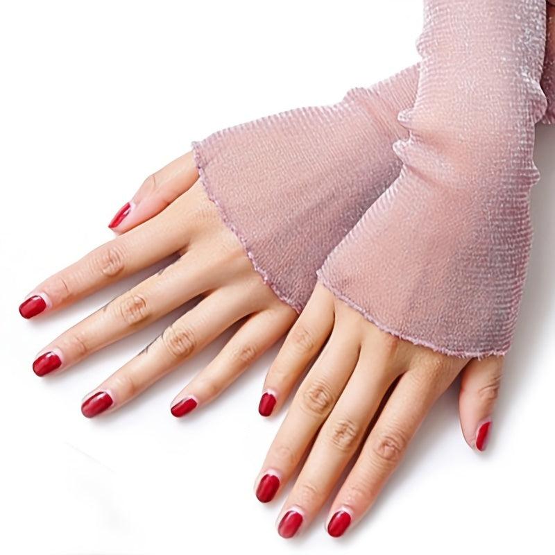 Women's Lace Long Gloves UV Protection Cooling or Warmer Arm Sleeves