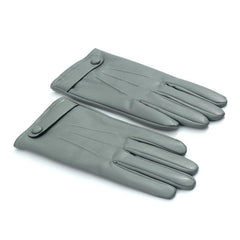 Women's Winter PU Leather Gloves with Buttons - Warm Mittens