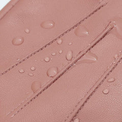 Women's Winter PU Leather Gloves with Buttons - Warm Mittens
