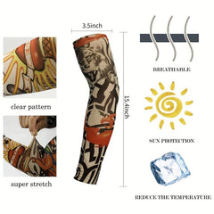 1PC Tattoo Sleeves Vintage Print Casual Sunscreen Arm Sleeves