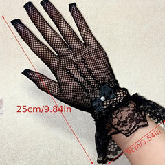 Ultra Thin Lace Gloves Sun Protection Perspective Bride Wedding Gloves