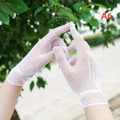 Ultra Thin Lace Gloves Sun Protection Perspective Bride Wedding Gloves