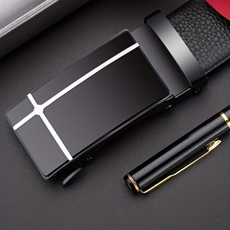 Men's PU Leather Business Belt Automatic Buckle Belts