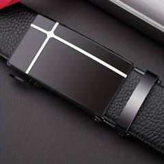 Men's PU Leather Business Belt Automatic Buckle Belts