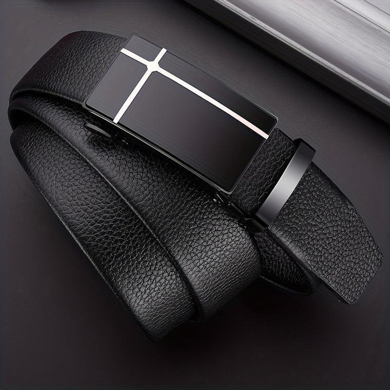 Men's PU Leather Business Belt Automatic Buckle Belts