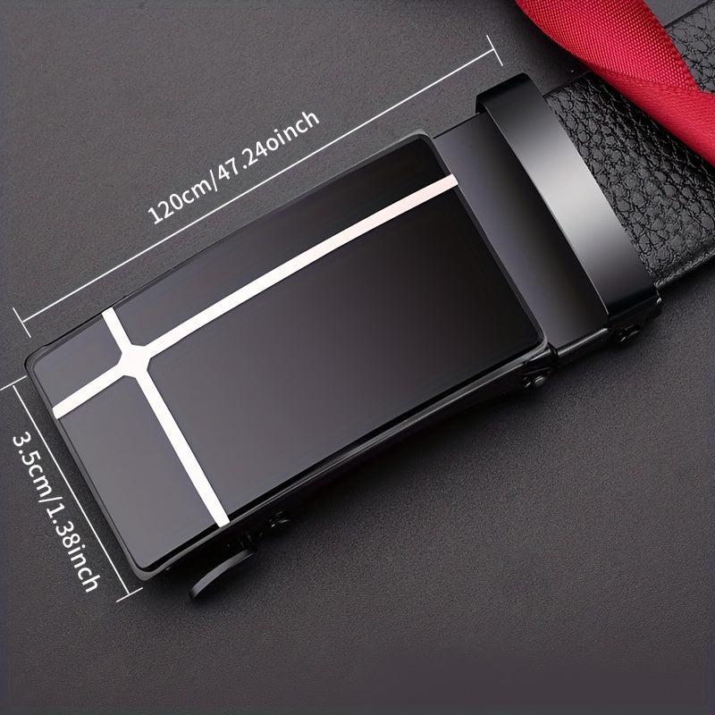 Men's PU Leather Business Belt Automatic Buckle Belts