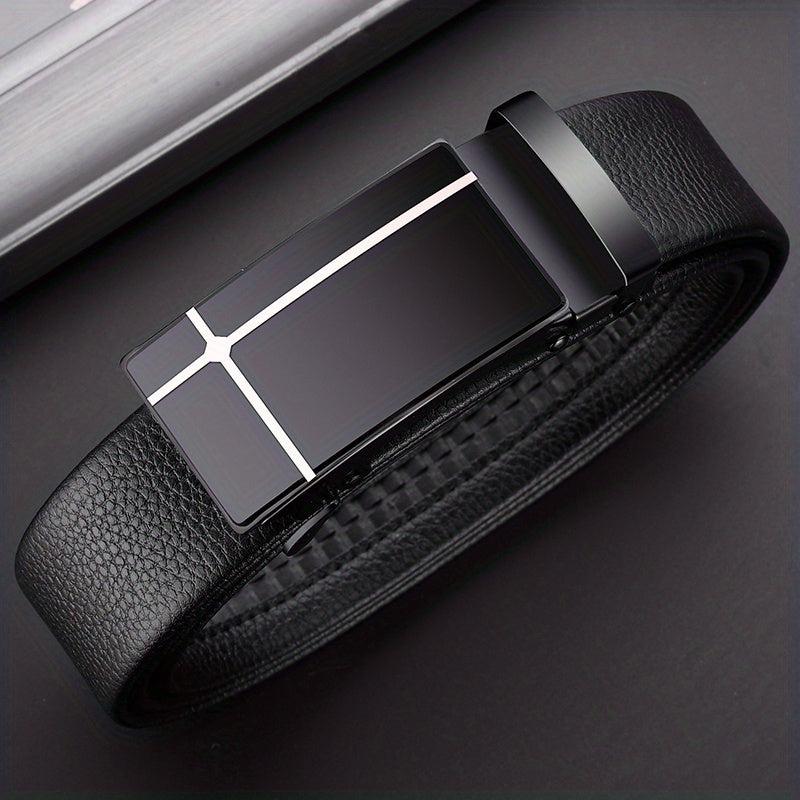 Men's PU Leather Business Belt Automatic Buckle Belts