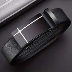 Men's PU Leather Business Belt Automatic Buckle Belts