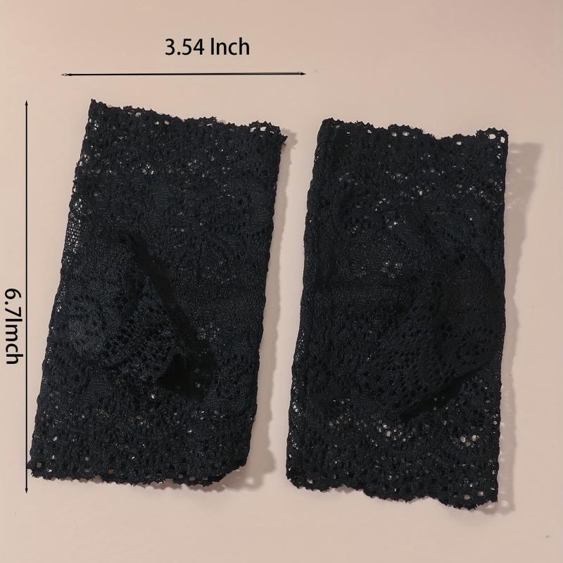 Lace Short Gloves Floral Fingerless Gloves Women Decorative Dress Gloves