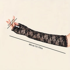 Lace Fingerless Gloves Long Arm Warmers
