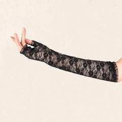 Lace Fingerless Gloves Long Arm Warmers