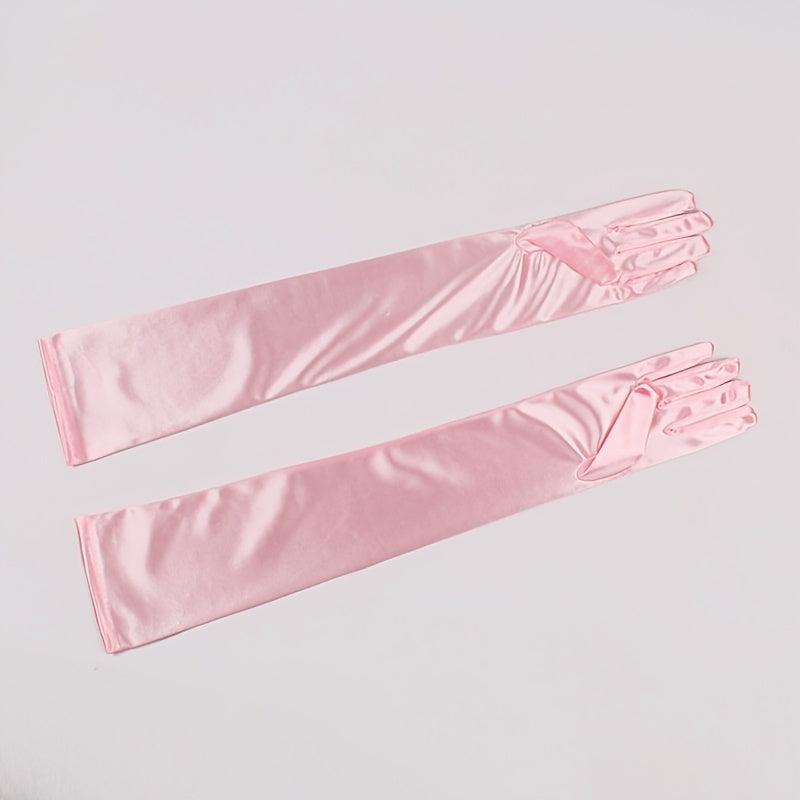 Sunscreen Satin Bridal Gloves Mid length Wedding Ceremony Gloves