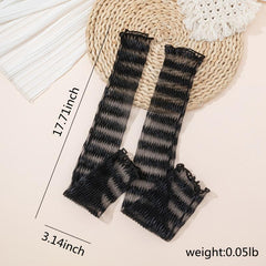 Wavy Long Lace Gloves for Women Party Prom Solid Thin Gloves