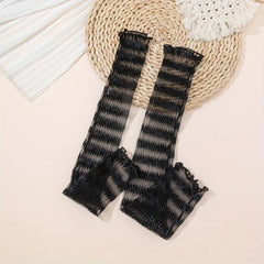 Wavy Long Lace Gloves for Women Party Prom Solid Thin Gloves