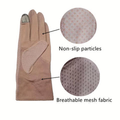 Polka Dot Lace Gloves Flower Embroidery Breathable Touch Screen Gloves