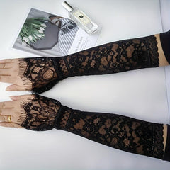 Lace Fingerless Gloves for Women Bridal Wedding Dress