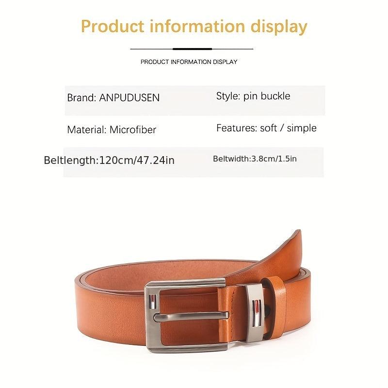 Men's PU Square Buckle Business Casual Belt Autumn Winter Belt
