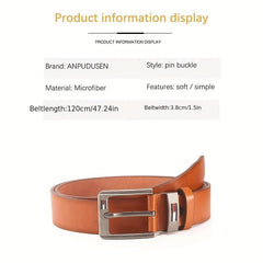 Men's PU Square Buckle Business Casual Belt Autumn Winter Belt