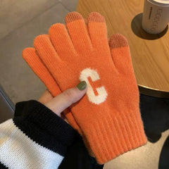 Winter Touch Screen Gloves Thick Knitted Woolen Warm Riding Gloves
