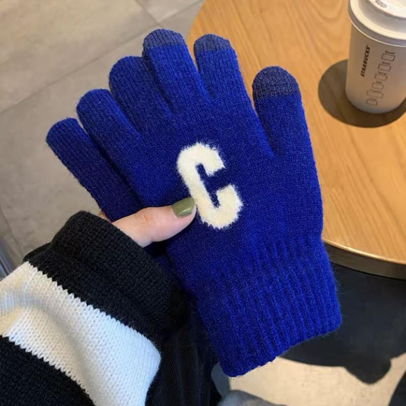 Winter Touch Screen Gloves Thick Knitted Woolen Warm Riding Gloves