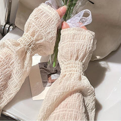 Lace Loose Long Gloves Crinkle Breathable Decorative Outdoor Sunscreen