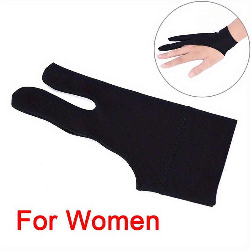 Drawing Gloves for Women & Men Two Fingers Right Left Hand Black