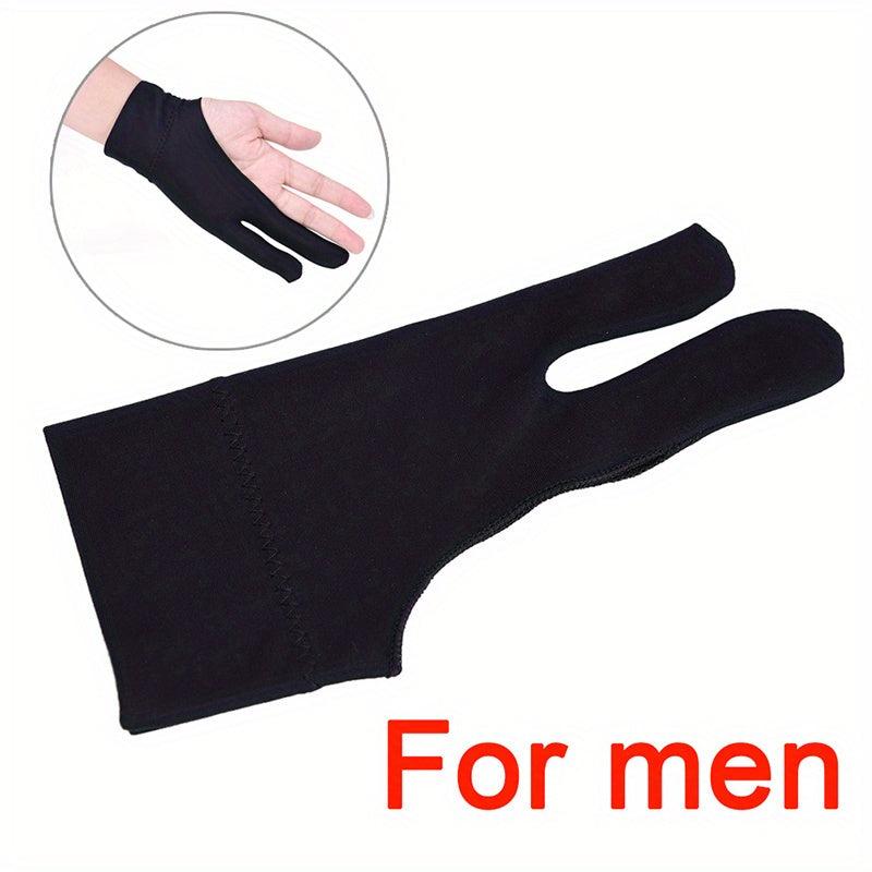 Drawing Gloves for Women & Men Two Fingers Right Left Hand Black