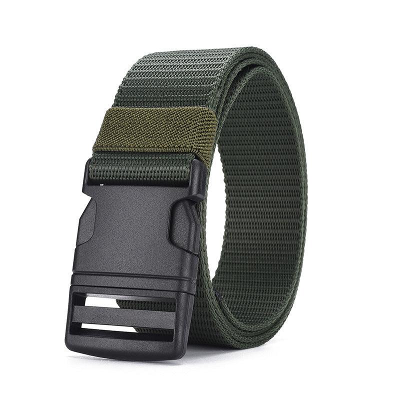 Men's Nylon Canvas Belt No Metal Buckle Military Tactical Belt 6 Colors