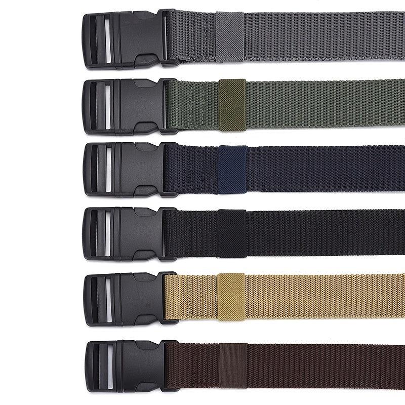 Men's Nylon Canvas Belt No Metal Buckle Military Tactical Belt 6 Colors