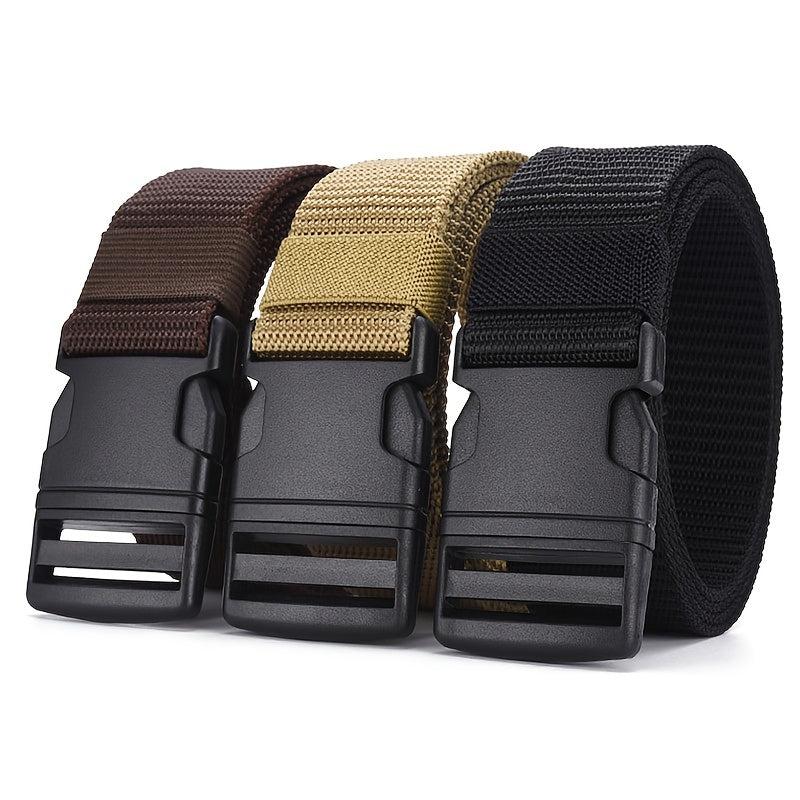Men's Nylon Canvas Belt No Metal Buckle Military Tactical Belt 6 Colors