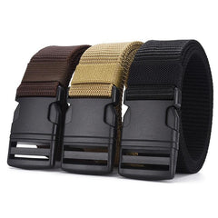Men's Nylon Canvas Belt No Metal Buckle Military Tactical Belt 6 Colors