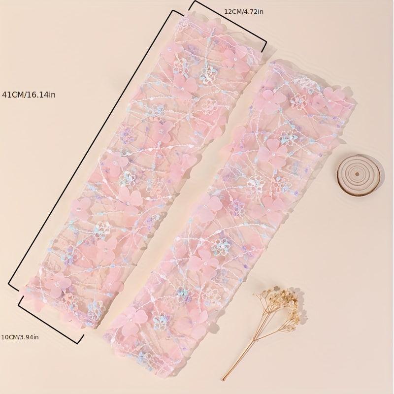Lace Mesh Sleeve Thin Sunscreen Long Arm Guard Sleeve for Women