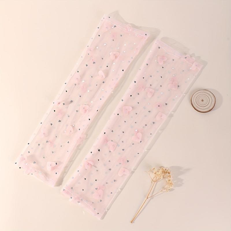 Lace Mesh Sleeve Thin Sunscreen Long Arm Guard Sleeve for Women