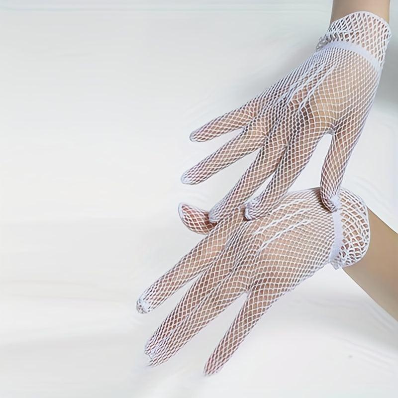 Mesh Breathable Punk Transparent Gloves Y2K & Women's Dress Party Gloves
