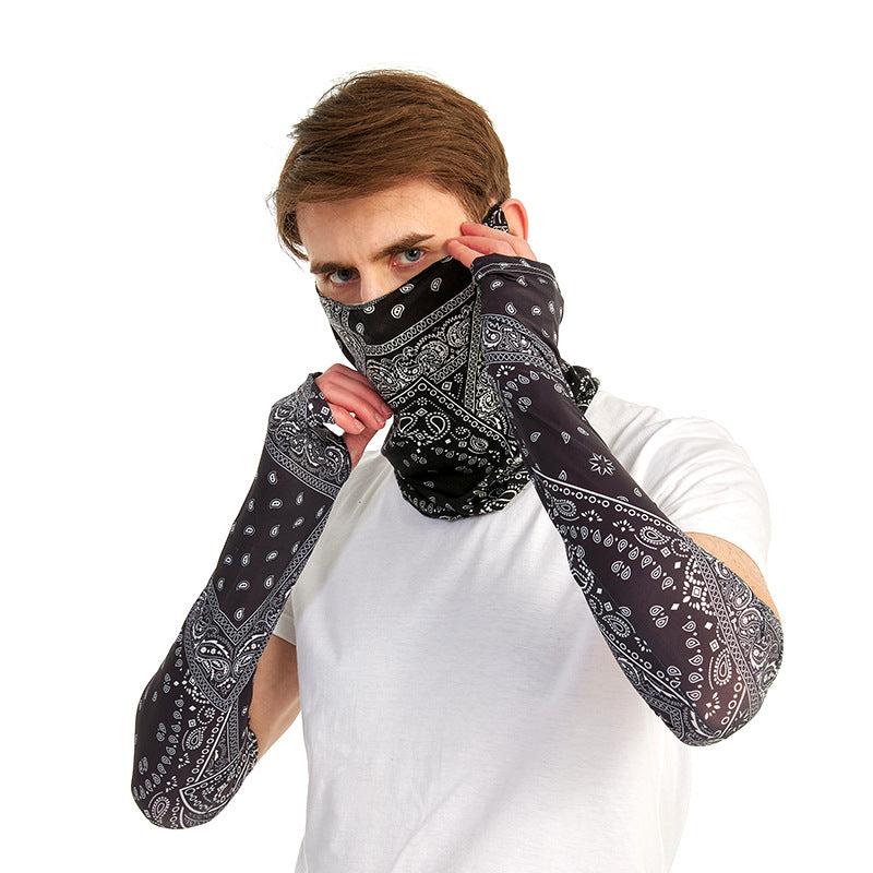 Paisley Print Sunscreen Sleeves Elastic Ice Sleeves Windproof Neck Gaiter