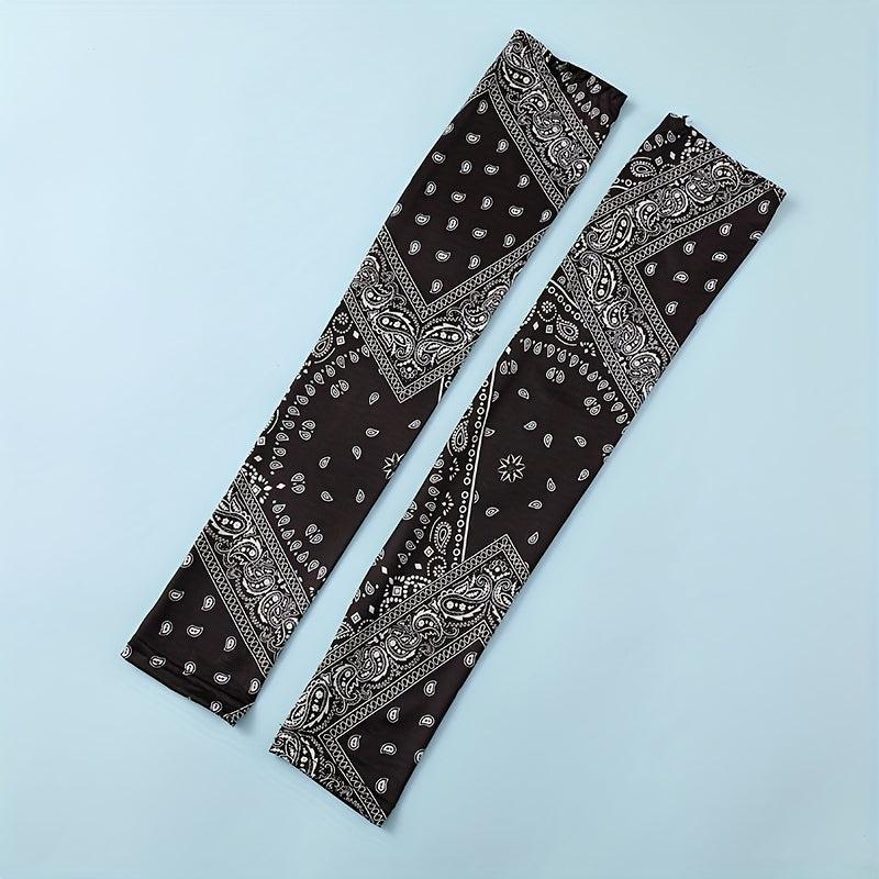 Paisley Print Ice Sleeve Gloves Breathable UV Protection Sleeves
