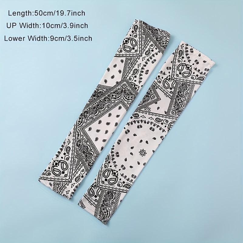 Paisley Print Ice Sleeve Gloves Breathable UV Protection Sleeves