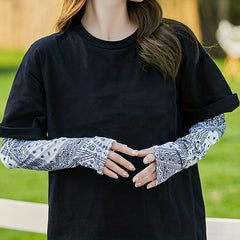 Paisley Print Ice Sleeve Gloves Breathable UV Protection Sleeves