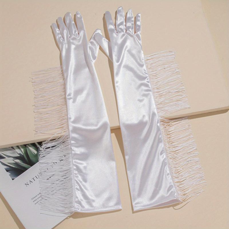 Stylish Tassel Long Gloves for Women Dress Party Prom