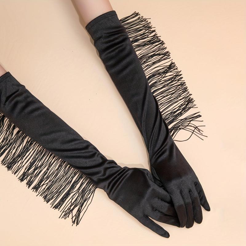 Stylish Tassel Long Gloves for Women Dress Party Prom