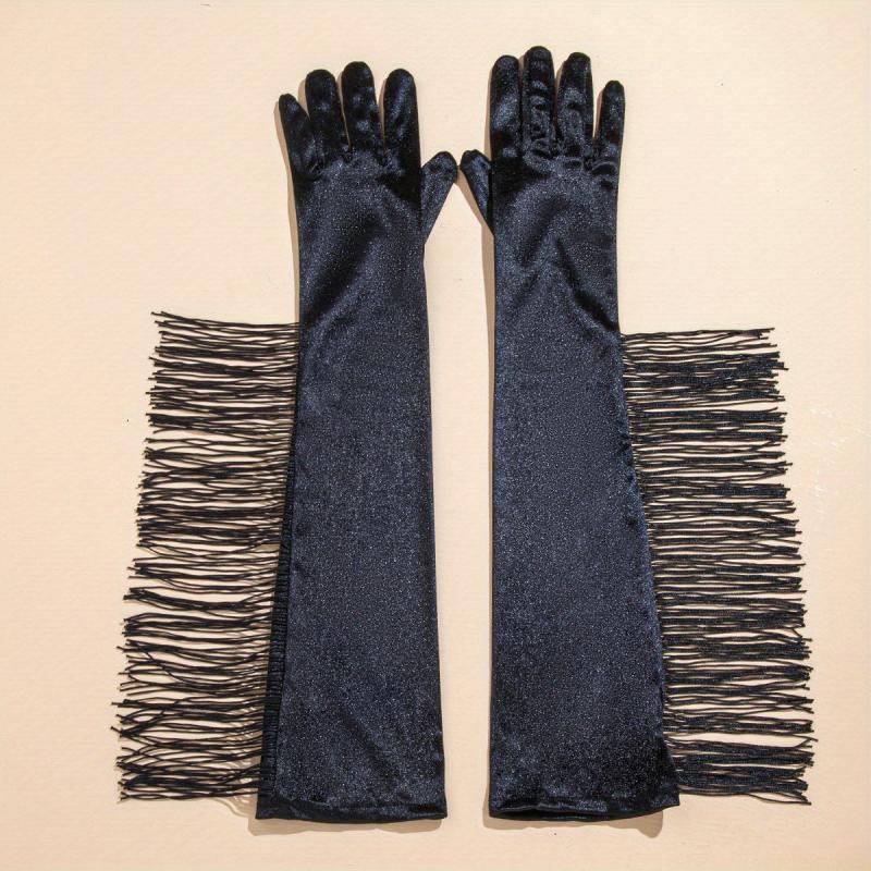 Stylish Tassel Long Gloves for Women Dress Party Prom